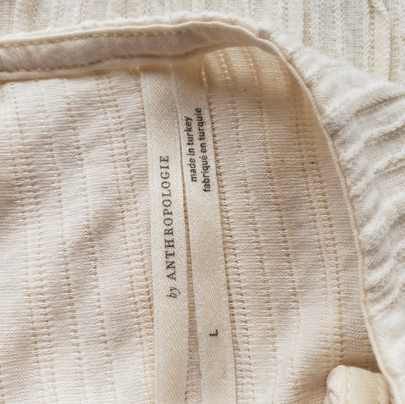 Anthropologie cream boxy shoulder pad textured top strong shoulder Size Large - Picture 4 of 7